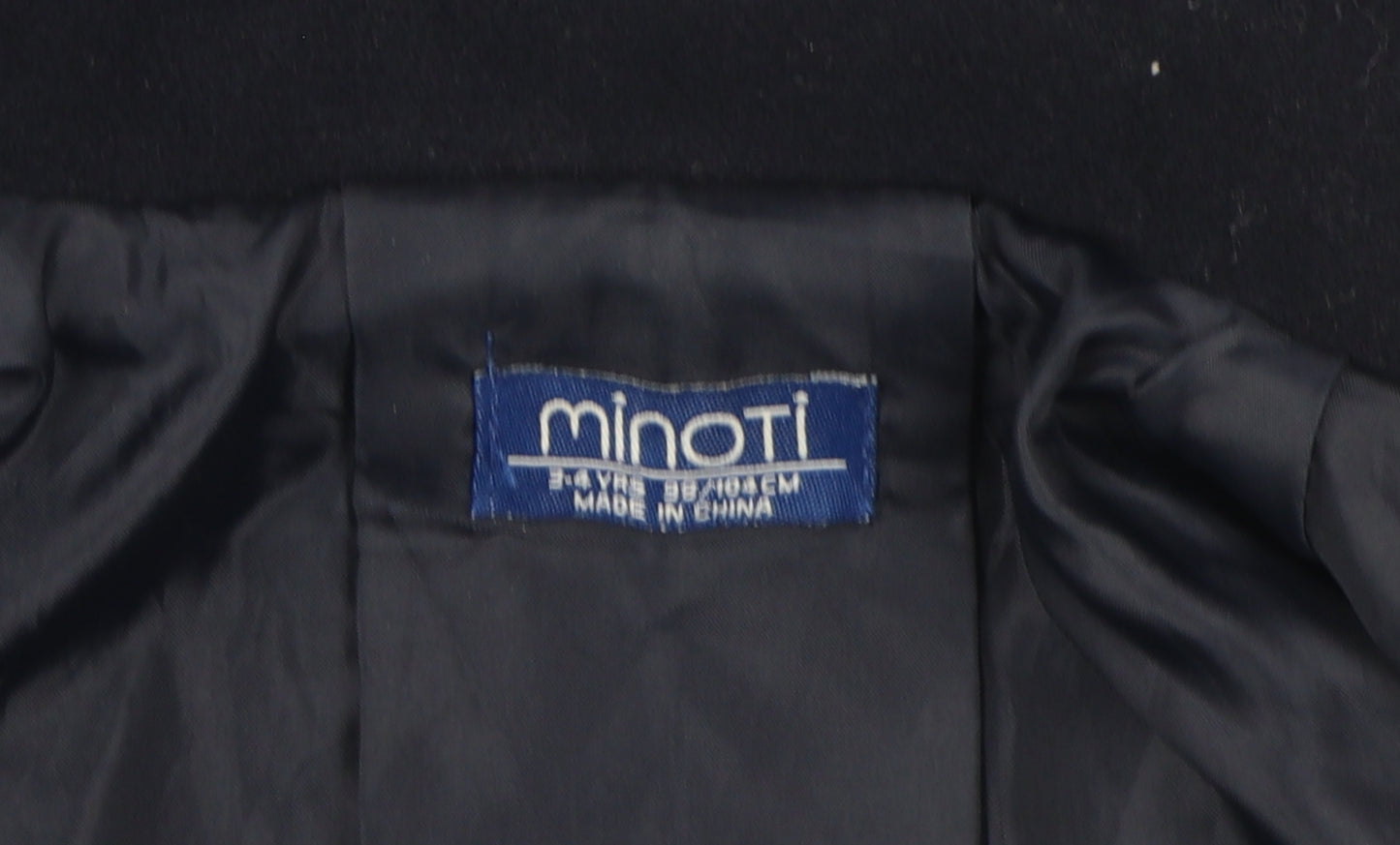 Minoti Girls Black Pea Coat 3-4 Years Lined Casual Wear