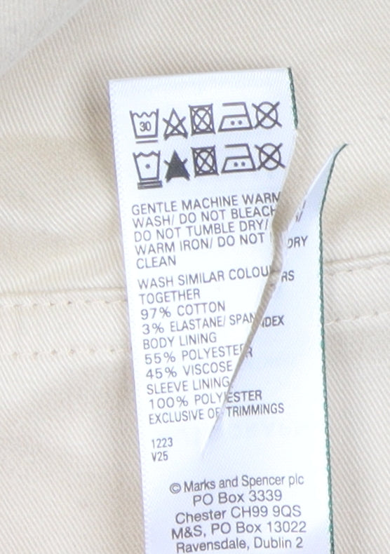 Marks and Spencer Beige Women's Cropped Button Jacket