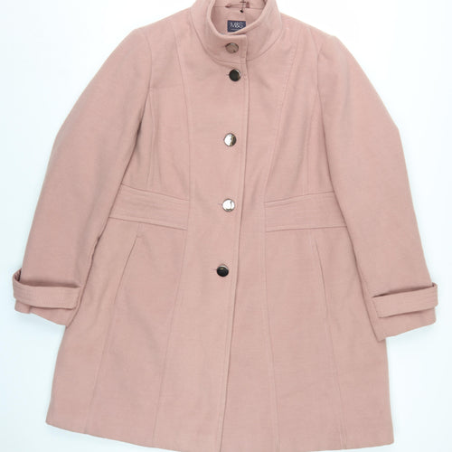 Marks and Spencer Women's Pink Overcoat, Size 20, Classic Style