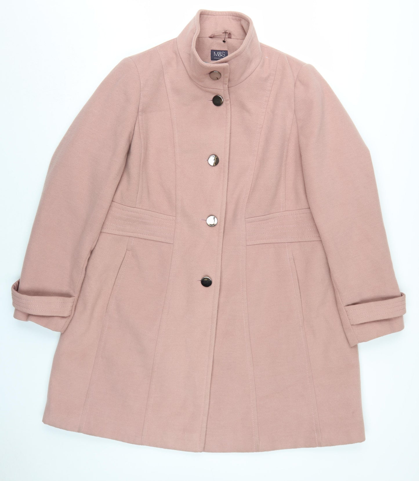 Marks and Spencer Women's Pink Overcoat, Size 20, Classic Style