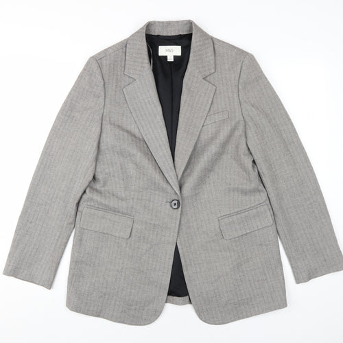 Marks and Spencer Grey Women's Blazer Size 10