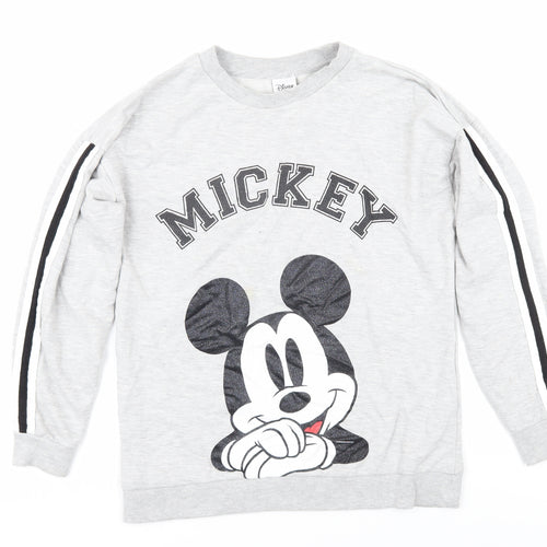 Disney Women's Grey Mickey Mouse Sweatshirt, Size 8