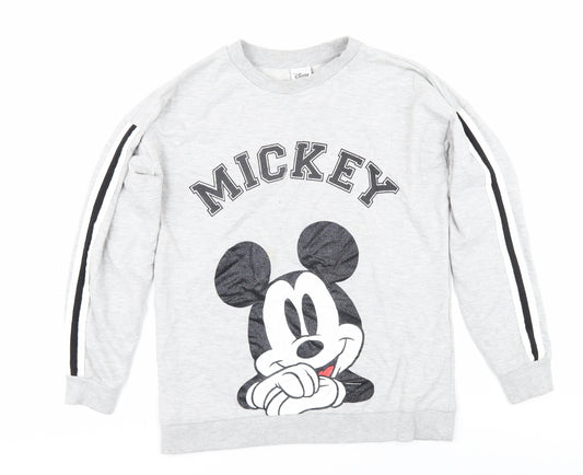 Disney Women's Grey Mickey Mouse Sweatshirt, Size 8