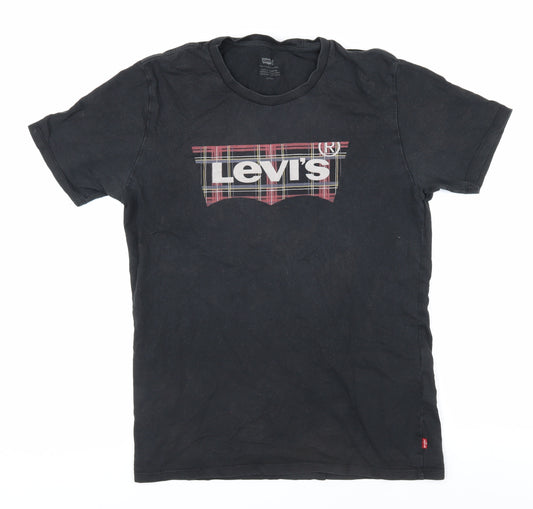 Levi's Men's Black Graphic Print T-Shirt, S, Iconic Style