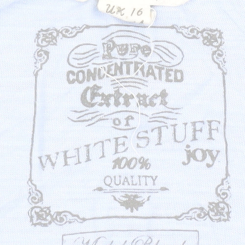 White Stuff Women's Blue Basic T-Shirt Size 16