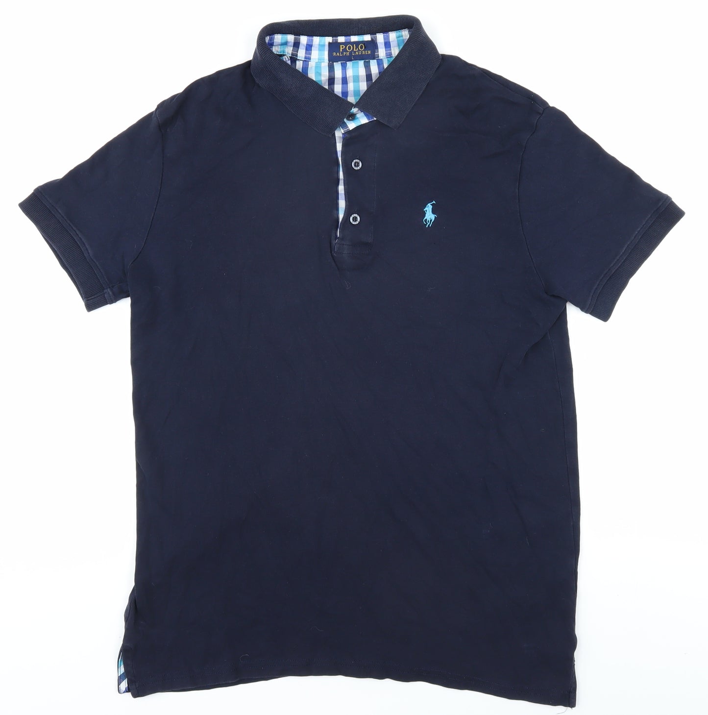 Polo Ralph Lauren Men's Blue Polo Shirt - Size L