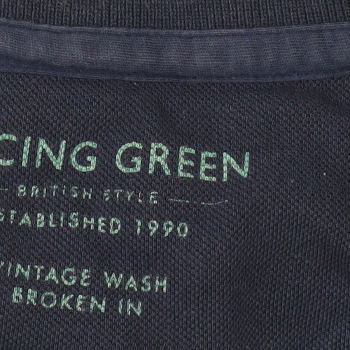 Racing Green Men's XL Blue Striped Crew Neck T-Shirt