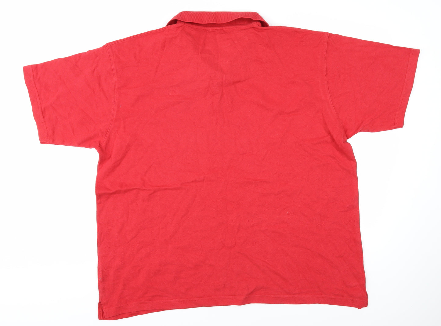 Cotton Traders Men's 2XL Red Polo Shirt, Logo Accent