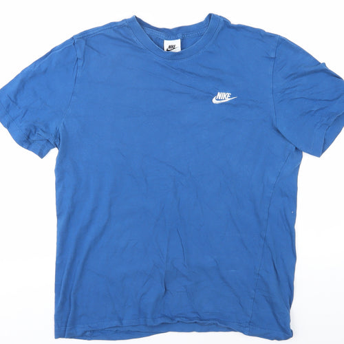 Nike Men's Blue T-Shirt M Cotton Crew Neck Casual