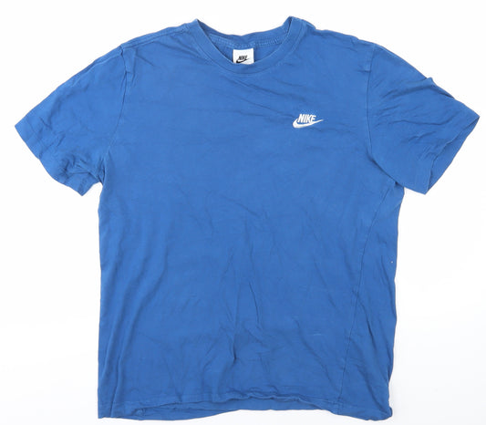 Nike Men's Blue T-Shirt M Cotton Crew Neck Casual