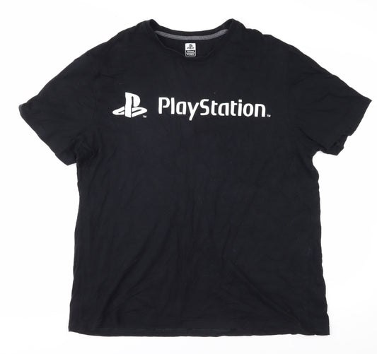 PlayStation Men's Black Cotton Short Sleeve T-Shirt Size L