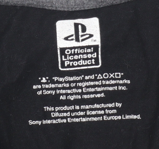 PlayStation Men's Black Cotton Short Sleeve T-Shirt Size L