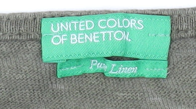 United Colors of Benetton Women's Green Linen Top