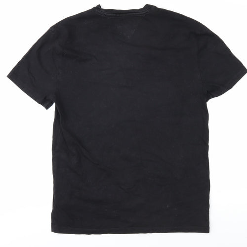 Tommy Jeans Men's Black Cotton Logo T-Shirt - Size M