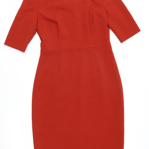 Hobbs Women's Red Sheath Dress, Size 10, Half Sleeve