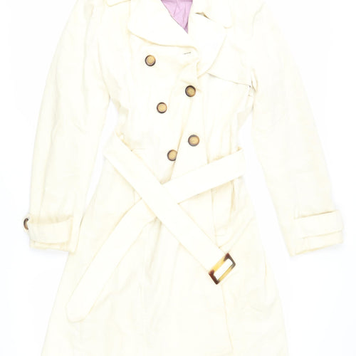 Hobbs Women's Ivory Trench Coat Size 8