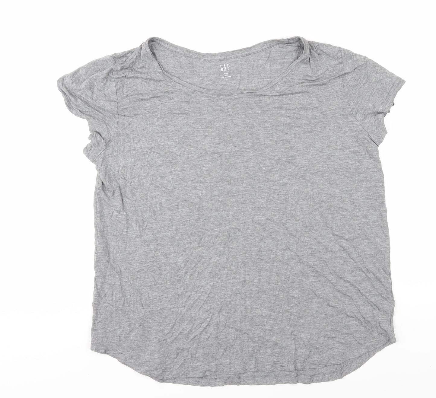 GAP Women's Grey Basic T-Shirt, Size XL, Crew Neck