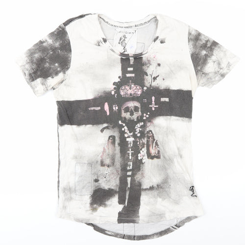 Religion Men's Graphic Gothic T-Shirt M Black White