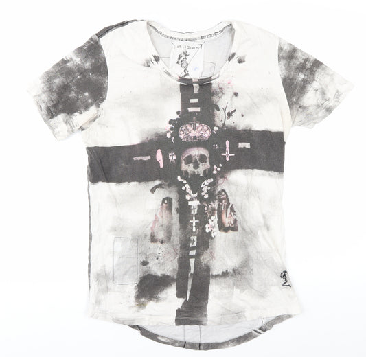 Religion Men's Graphic Gothic T-Shirt M Black White