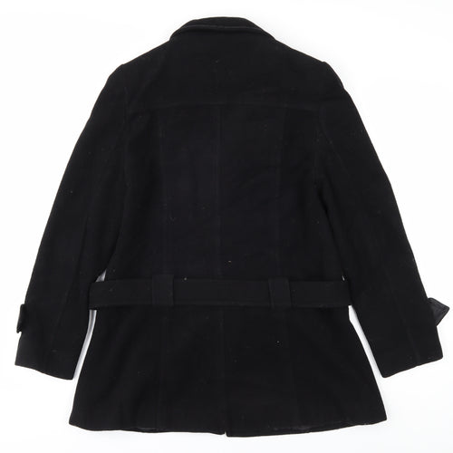 7 Avenue Women's Black Wool Blend Pea Coat Size 14