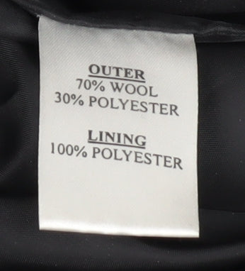 7 Avenue Women's Black Wool Blend Pea Coat Size 14