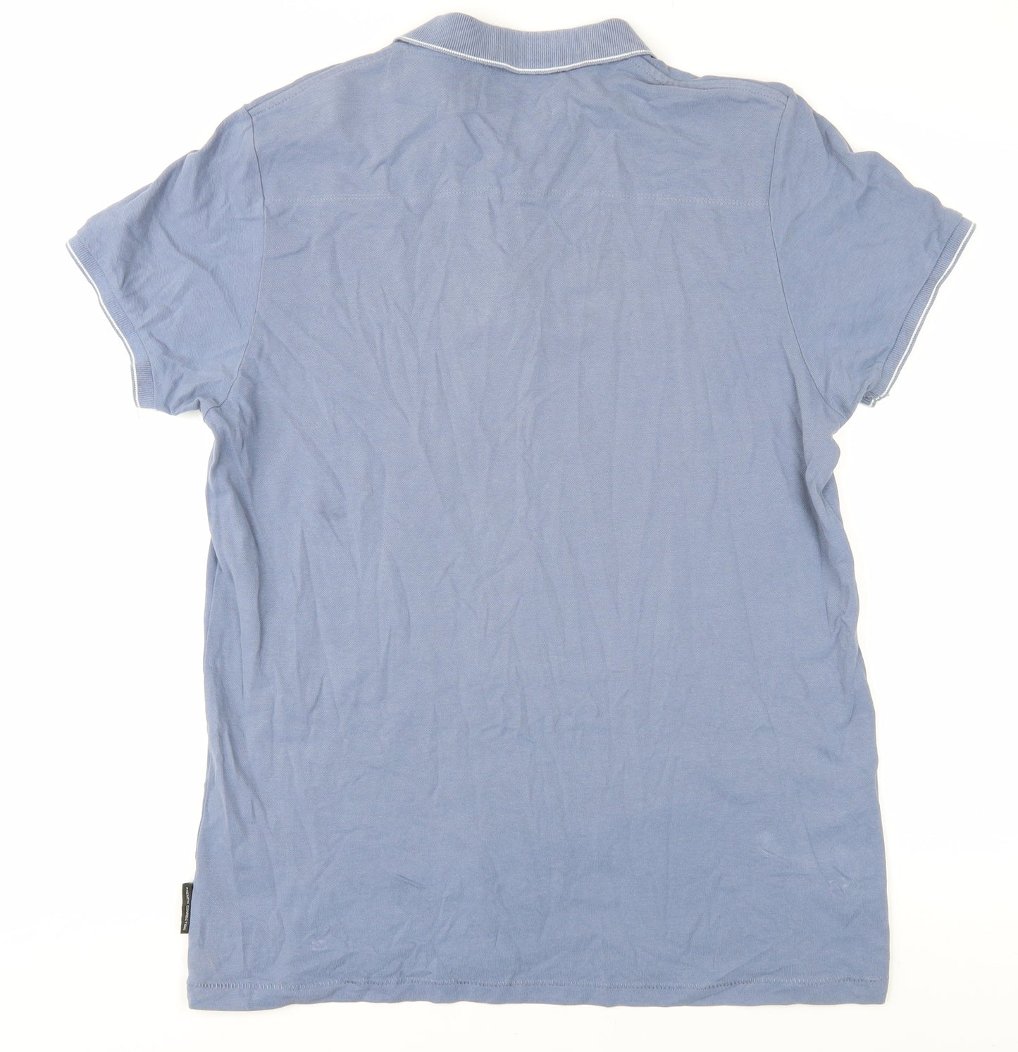 French Connection Men's Blue Collared T-Shirt, XL