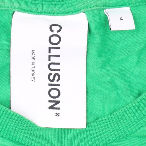 Collusion Men's Graphic Green T-Shirt M