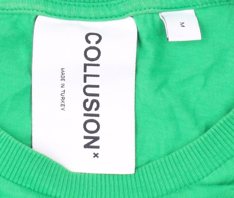 Collusion Men's Graphic Green T-Shirt M