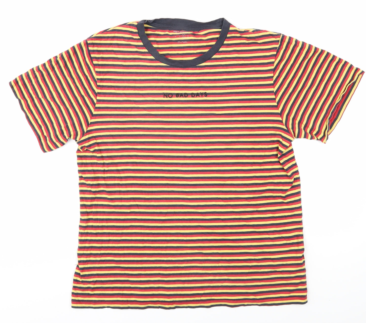 Urban Outfitters Men's Multicoloured Striped T-Shirt L