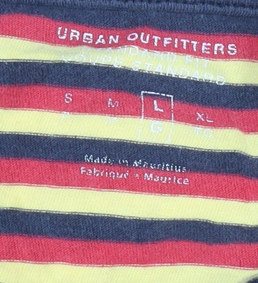 Urban Outfitters Men's Multicoloured Striped T-Shirt L