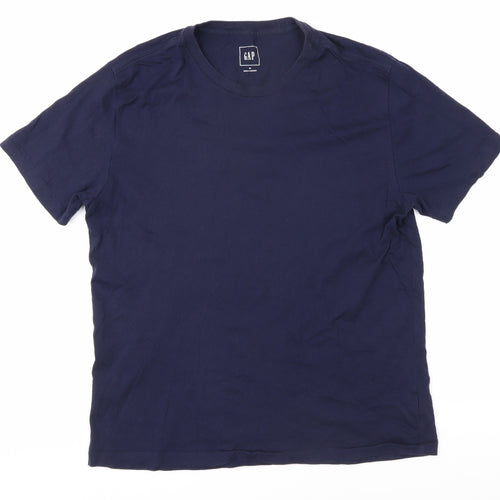 Gap Men's Blue Medium Cotton Crew Neck T-Shirt