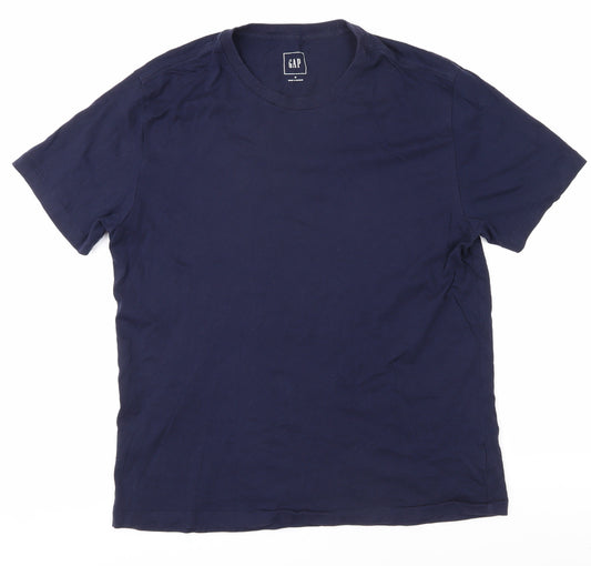 Gap Men's Blue Medium Cotton Crew Neck T-Shirt