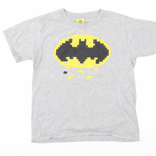 Lego Batman Boys Grey T-Shirt Short Sleeve Age 9-10 Superhero