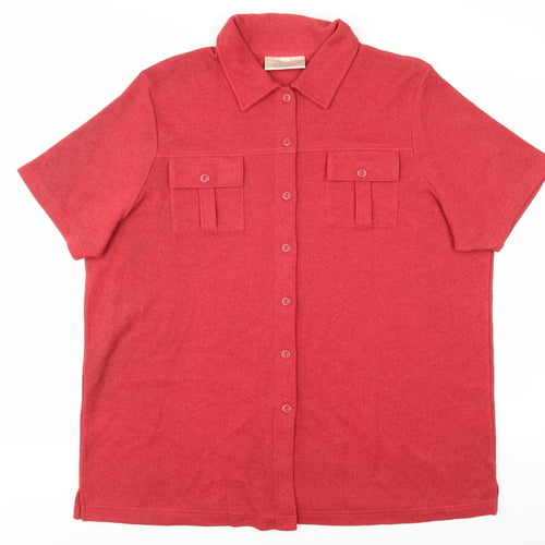 Ann Harvey Women's Red Button-Up Shirt, Size 18