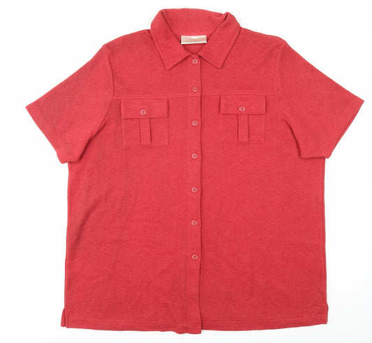 Ann Harvey Women's Red Button-Up Shirt, Size 18