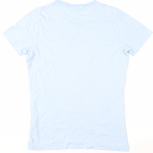 Hollister Men's Blue Slim Fit Cotton T-Shirt, M