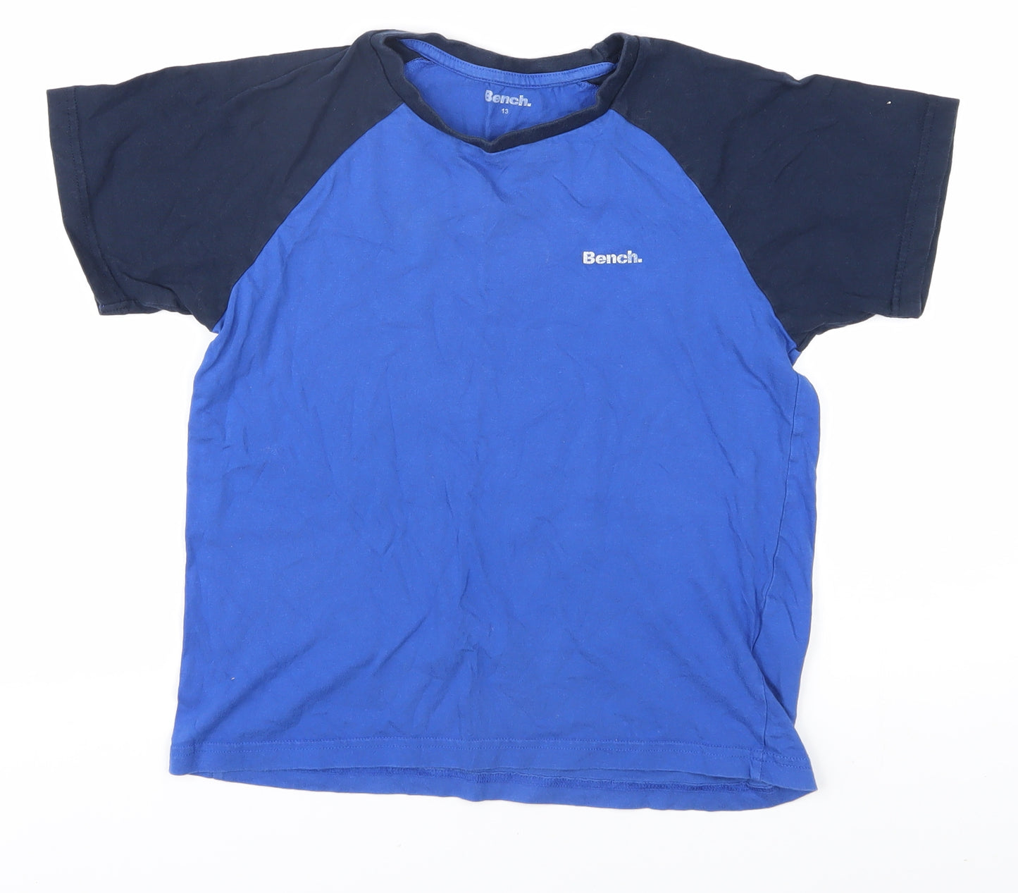 Bench Boys Blue T-Shirt 13-14 Years Short Sleeve Crew Neck