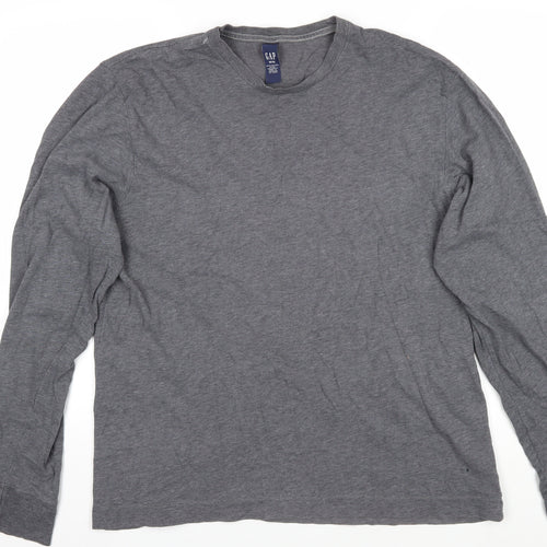 GAP Men's Grey Long Sleeve T-Shirt, Medium