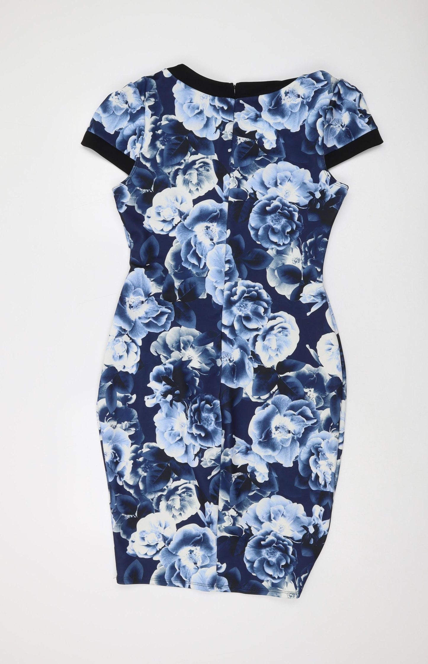 Amy Childs Women's Blue Floral Bodycon Dress Size 14