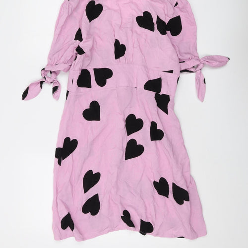 Nobody's Child Women's Pink Black Heart Dress, Size 12