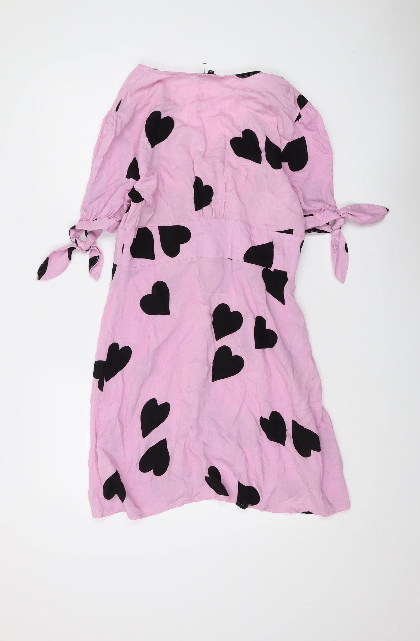 Nobody's Child Women's Pink Black Heart Dress, Size 12