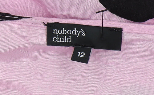 Nobody's Child Women's Pink Black Heart Dress, Size 12