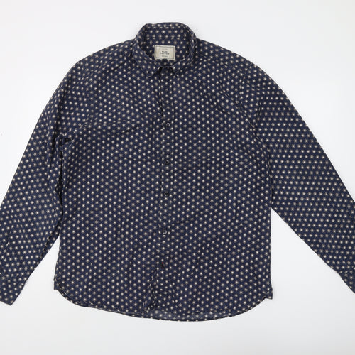 John Lewis Men's Blue Geometric Shirt XL