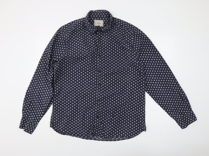 John Lewis Men's Blue Geometric Shirt XL