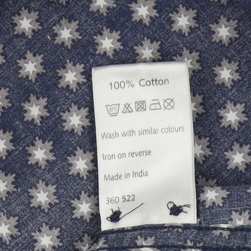 John Lewis Men's Blue Geometric Shirt XL
