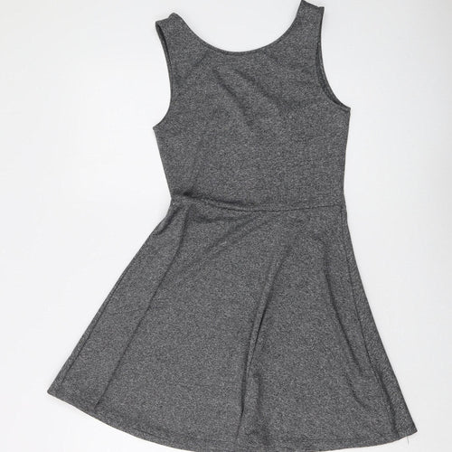 ZARA Women's Grey Fit & Flare Dress Size 10