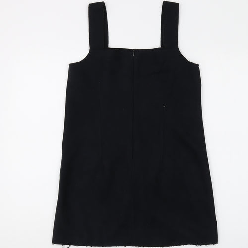 Boohoo Women’s Black Floral Pinafore Dress, Size 4
