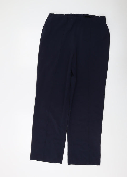 EWM Women's Blue Straight Trousers Size 14