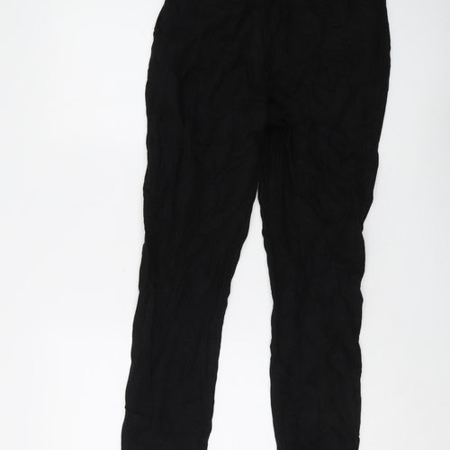 ASOS DESIGN Women's Black Linen Trousers Size 8