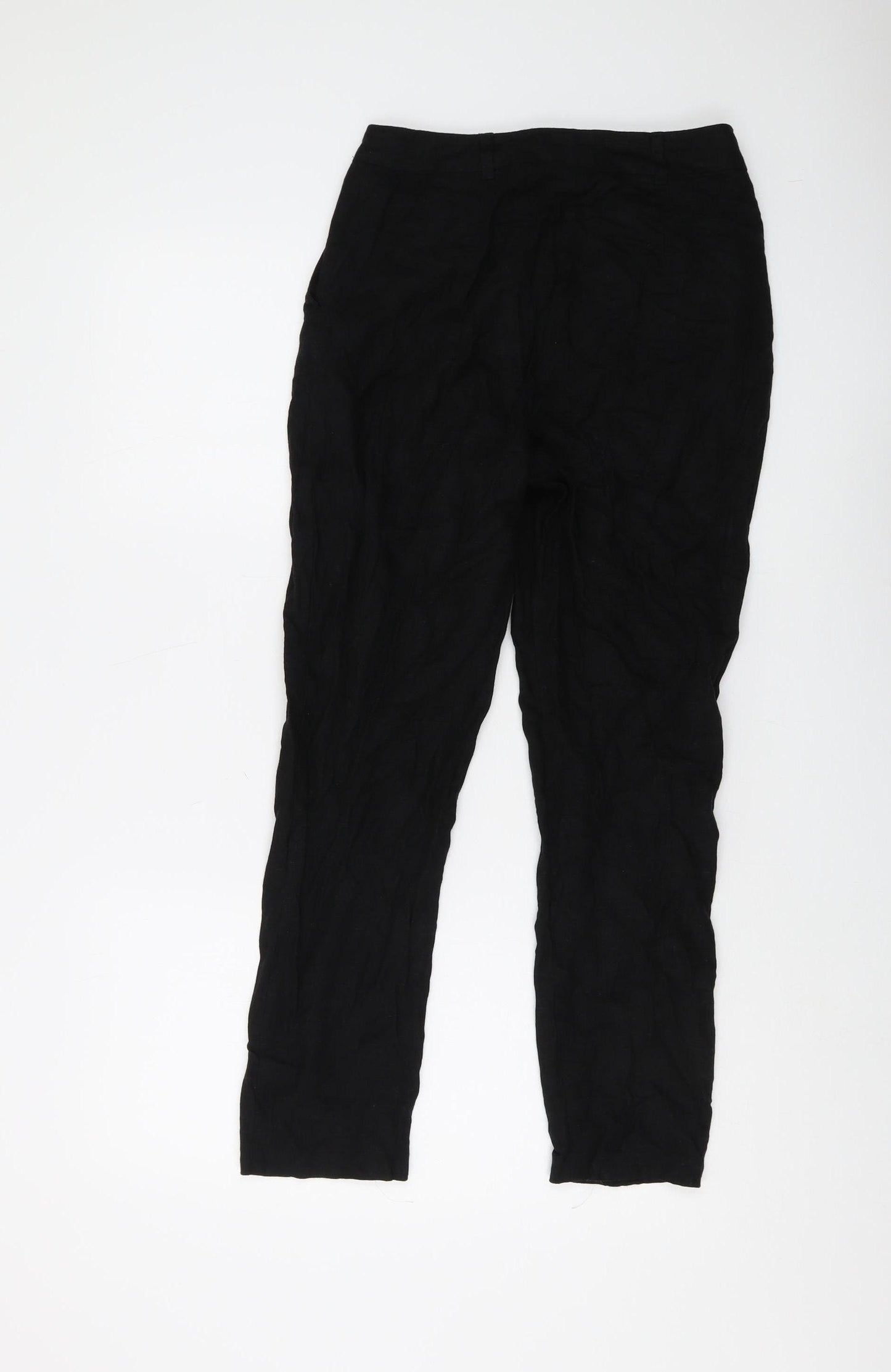 ASOS DESIGN Women's Black Linen Trousers Size 8